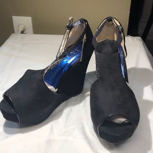 Aline Platform Wedges Faux Suede 4.5” Height